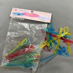 Colorful Sword Picks for fruit or cocktails - 24 Pack plus extras
